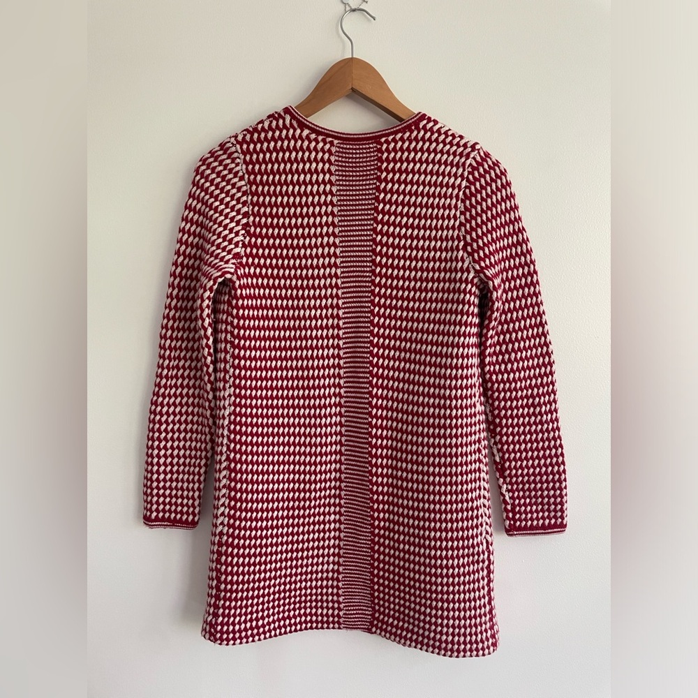 Talbots Red and White Patterned Cardigan - Picture 3 of 4